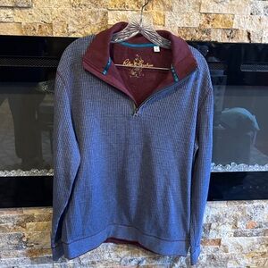 Robert Graham Men's Zip-Up Sweater in Blue and Burgundy